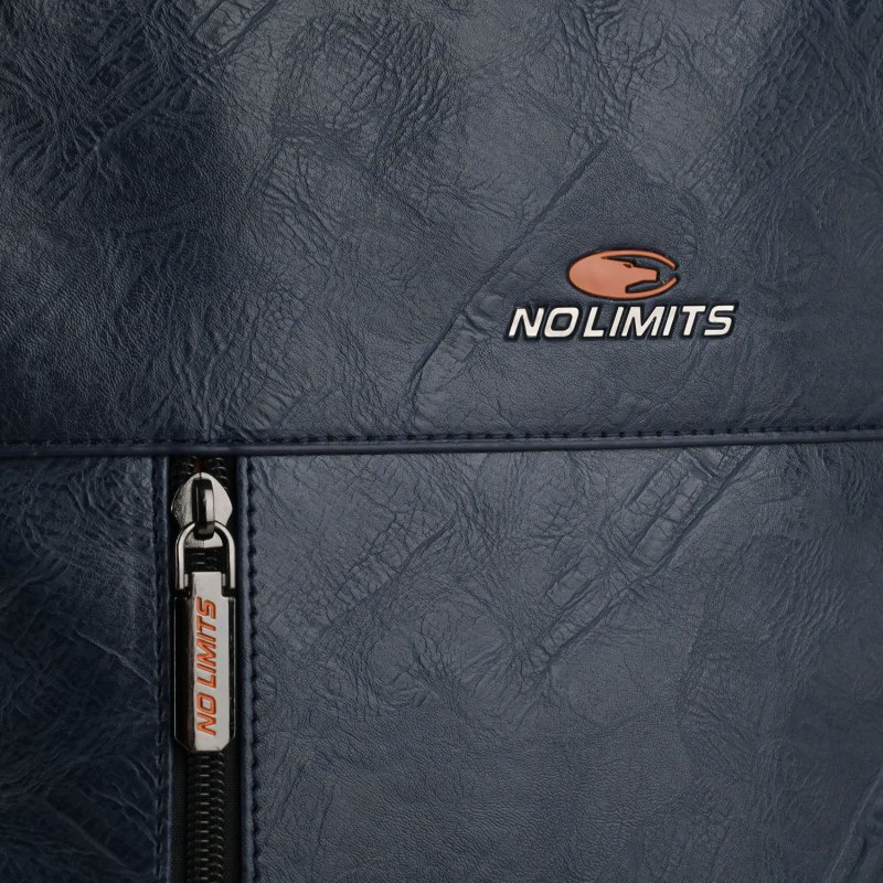 No Limits Laptop Backpack for Men and Women in Synthetic Leather, Waterproof with Orange Lining — view 12