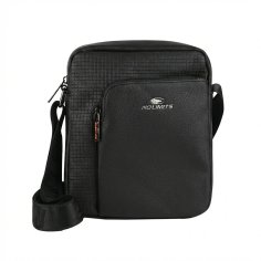 No Limits Men's Crossbody Bag, Adjustable Strap, Waterproof, Multiple Pockets, Orange Lining, Faux Leather, Medium
