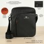 No Limits Herren-Umhängetasche, Verstellbar, Wasserdicht, Mehrere Taschen, Orangefarbenes Futter, Mittel — Vorderansicht