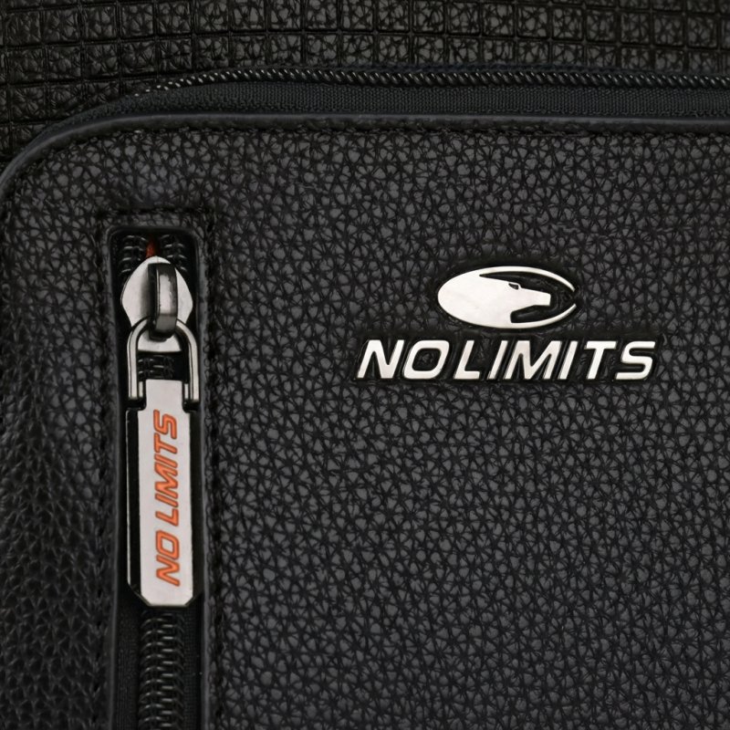 No Limits Men's Crossbody Bag, Adjustable Strap, Waterproof, Multiple Pockets, Orange Lining, Faux Leather, Small — view 10