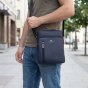 No Limits Men's Crossbody Bag, Adjustable Shoulder Strap, Waterproof, Multiple Pockets, Orange Lining, Faux Leather… — view 9