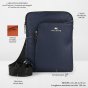 No Limits Men's Crossbody Bag, Adjustable Shoulder Strap, Waterproof, Orange Lining, Faux Leather, Large Slim — view 7