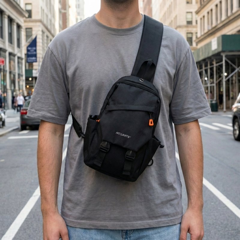 No Limits Sac à Dos Monobretelle Homme Imperméable, Sac à Dos Sportif Monobretelle avec Bandoulière Réglable e… — vue de face