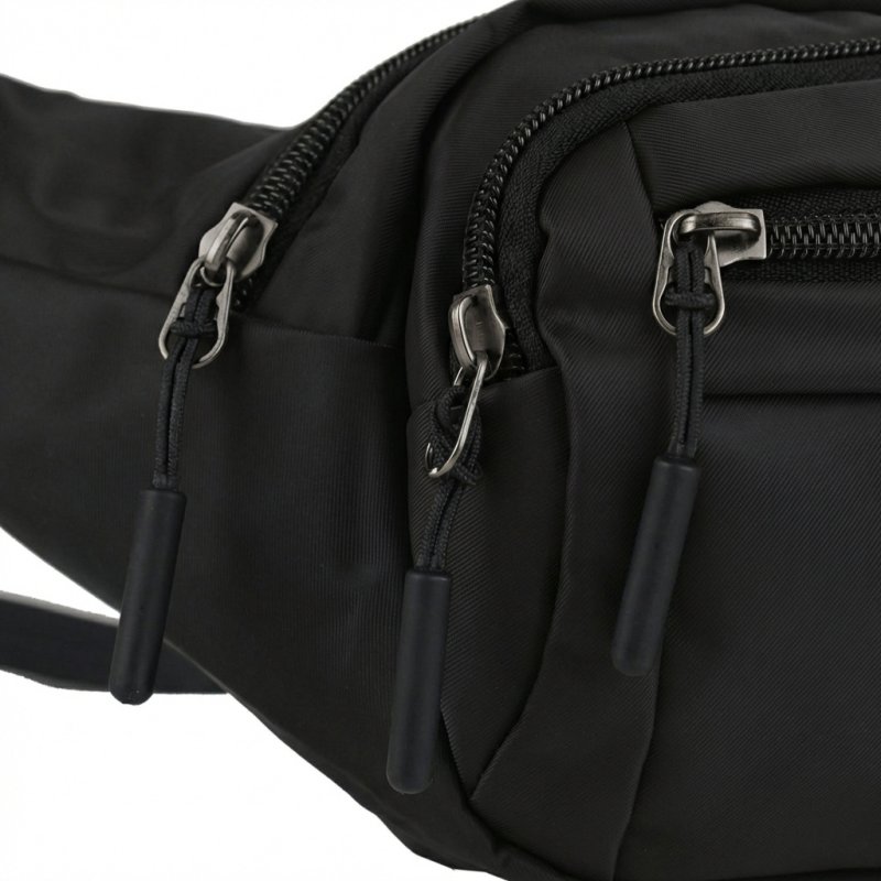 NO LIMITS Sports Belt Bag in Scratch-Resistant Fabric, 4 Zip Pockets, Adjustable 90cm Strap — inside