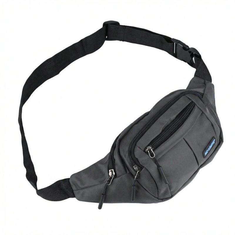 NO LIMITS Sports Belt Bag in Scratch-Resistant Fabric, 4 Zip Pockets, Adjustable 90cm Strap — detail