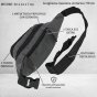 NO LIMITS Sports Belt Bag in Scratch-Resistant Fabric, 4 Zip Pockets, Adjustable 90cm Strap — logo detail