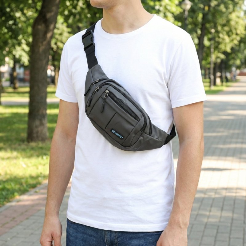 NO LIMITS Sac Banane Sportif en Tissu Anti-rayures, 4 Poches Zippées, Ceinture Réglable 90 cm — vue 7