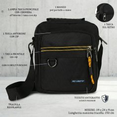 No Limits Men's Crossbody Bag, Adjustable Strap, Scratch-Resistant Fabric, Sporty Design, Multi-Pocket with Multi-Function H… 2