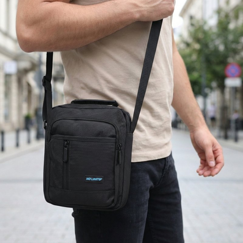 No Limits Men's Crossbody Bag with Adjustable Strap, Scratch-Resistant Fabric, Sporty Design, Multi-Pocket — back view