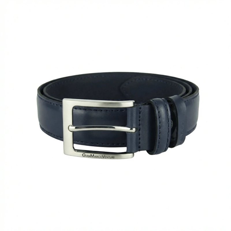Gianmarco Venturi Men's Belt in Genuine Leather, Made in Italy, Can Be Shortened — view 18