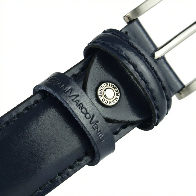 GIANMARCO VENTURI Ceinture Homme en Cuir Véritable, Made In Italy, Raccourcissable — vue 24