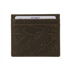 No Limits Slim Credit Card Holder in Genuine Leather, Aged Effect, Men's and Women's, With Box