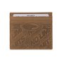 No Limits Slim Credit Card Holder in Genuine Leather, Aged Effect, Men's and Women's, With Box — logo detail
