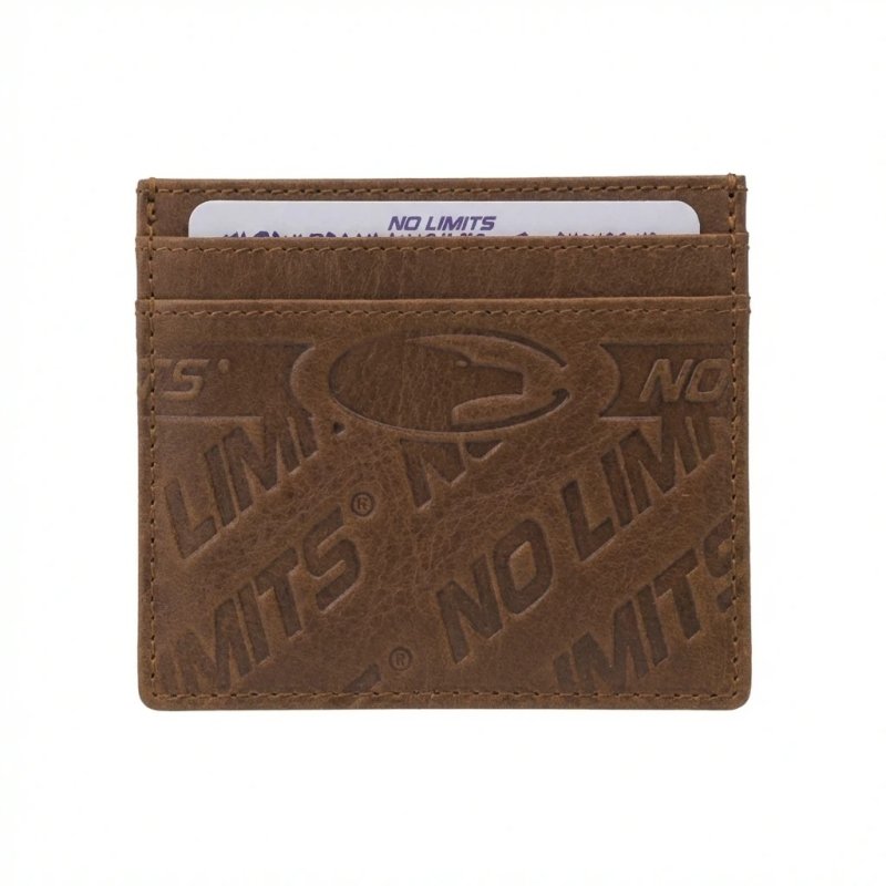 No Limits Slim Credit Card Holder in Genuine Leather, Aged Effect, Men's and Women's, With Box — view 11