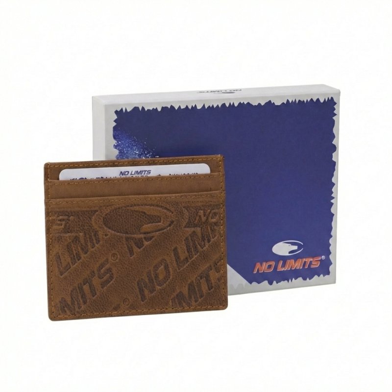 No Limits Slim Credit Card Holder in Genuine Leather, Aged Effect, Men's and Women's, With Box — view 15