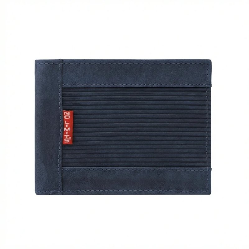 No Limits Portafoglio Uomo in Vera Pelle Effetto Nabuk Design Con Costine, con Porta Carte, Con Scatola