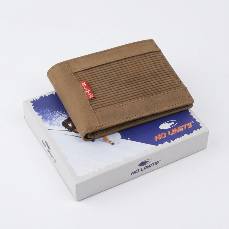 No Limits Men's Wallet in Genuine Leather, Nabuk Effect Ribbed Design, with Card Holder, With Box — view 15