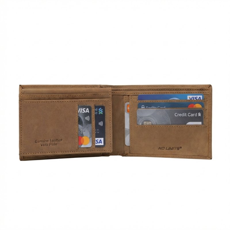 No Limits Portefeuille Homme en Cuir Véritable Effet Nabuk Design à Côtes, avec Porte-Cartes, avec Boîte — vue 12