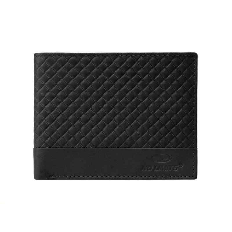 No Limits Men's Genuine Leather Wallet, Elegant Woven Design, With Wooden Gift Box — view 13