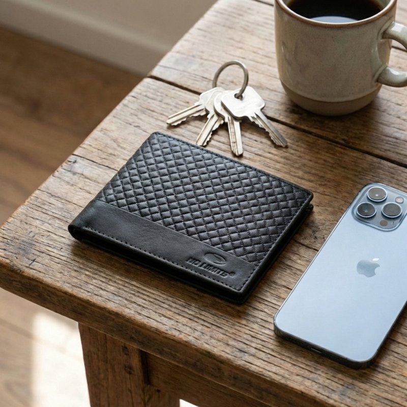 No Limits Cartera de Hombre en Piel Auténtica, Elegante Diseño Trenzado, con Caja de Regalo de Madera — vista 16