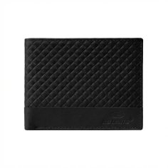 No Limits Herren-Geldbörse aus Echtleder Ohne Münzfach, Elegantes Geflochtenes Design, mit Holz-Geschenkbox