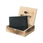 No Limits Cartera de Hombre en Piel Auténtica Sin Monedero, Elegante Diseño Trenzado, con Caja de Regalo de Madera — detalle