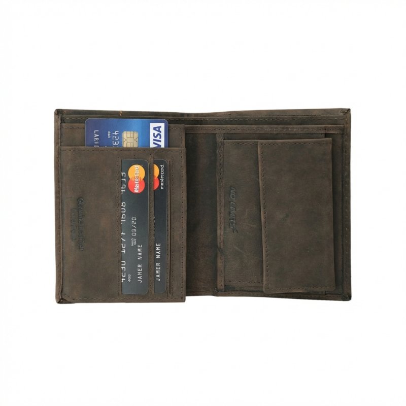 No Limits Portefeuille Homme Vertical, en Cuir Véritable Effet Vieilli Style Vintage, Avec Porte-Monnaie, avec Boîte — vue 7