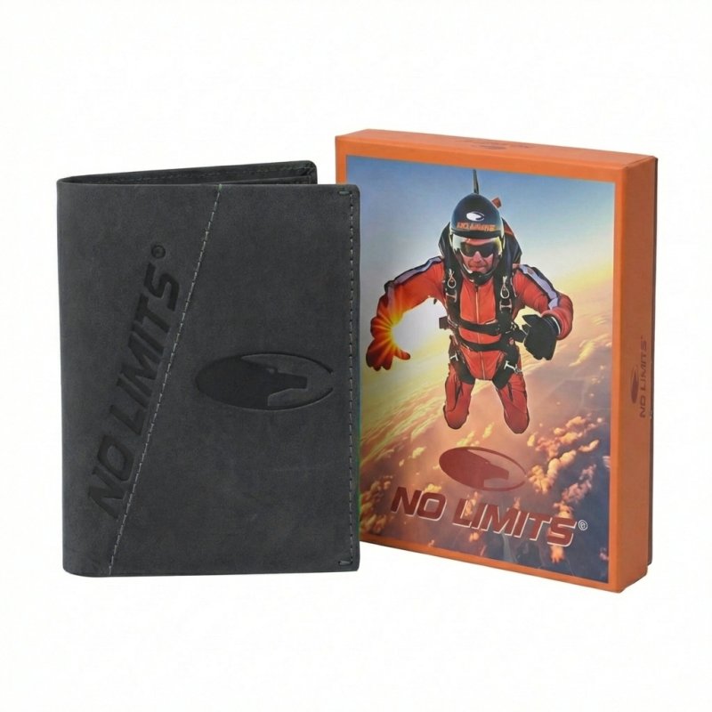 No Limits Cartera de Hombre Vertical, en Piel Auténtica Efecto Envejecido Estilo Vintage, Con Monedero, con Caja — vista 15