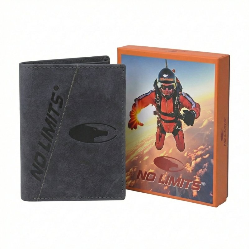 No Limits Cartera de Hombre Vertical, en Piel Auténtica Efecto Envejecido Estilo Vintage, Con Monedero, con Caja — vista 20