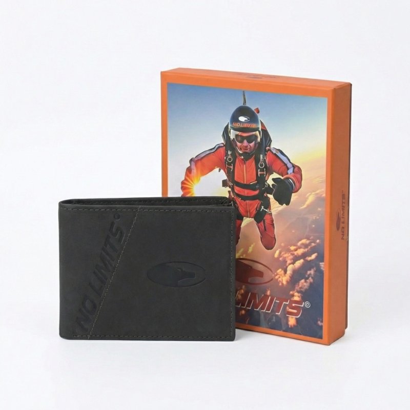 No Limits Men's Genuine Leather Wallet, Aged Vintage Style, With Coin Pocket, With Box — view 10