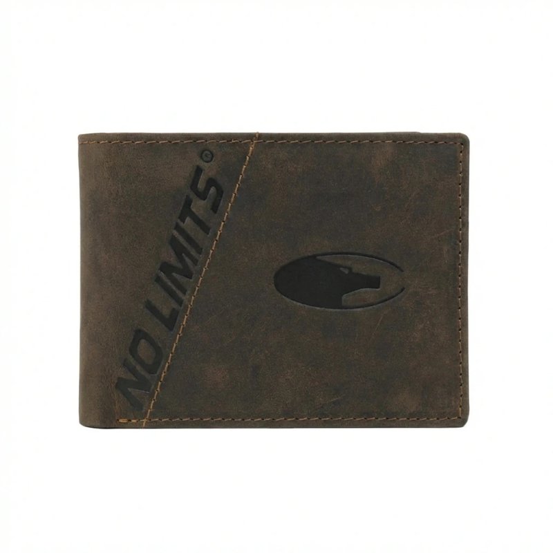 No Limits Men's Genuine Leather Wallet, Aged Vintage Style, With Coin Pocket, With Box — view 11