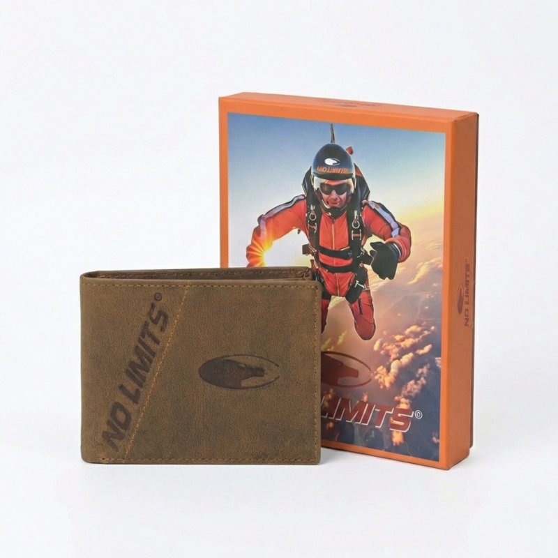 No Limits Cartera de Hombre En Piel Auténtica Efecto Envejecido Estilo Vintage, Con Monedero, con Caja — vista 20