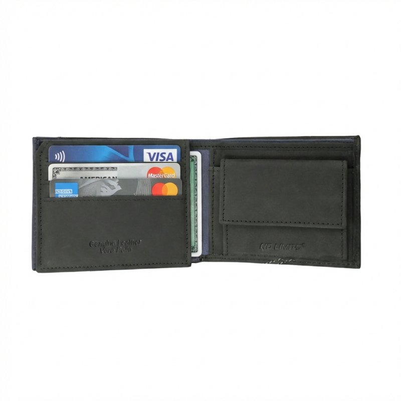 No Limits Men's Genuine Leather Wallet, Aged-Effect Urban Vintage Design, With Box — view 17