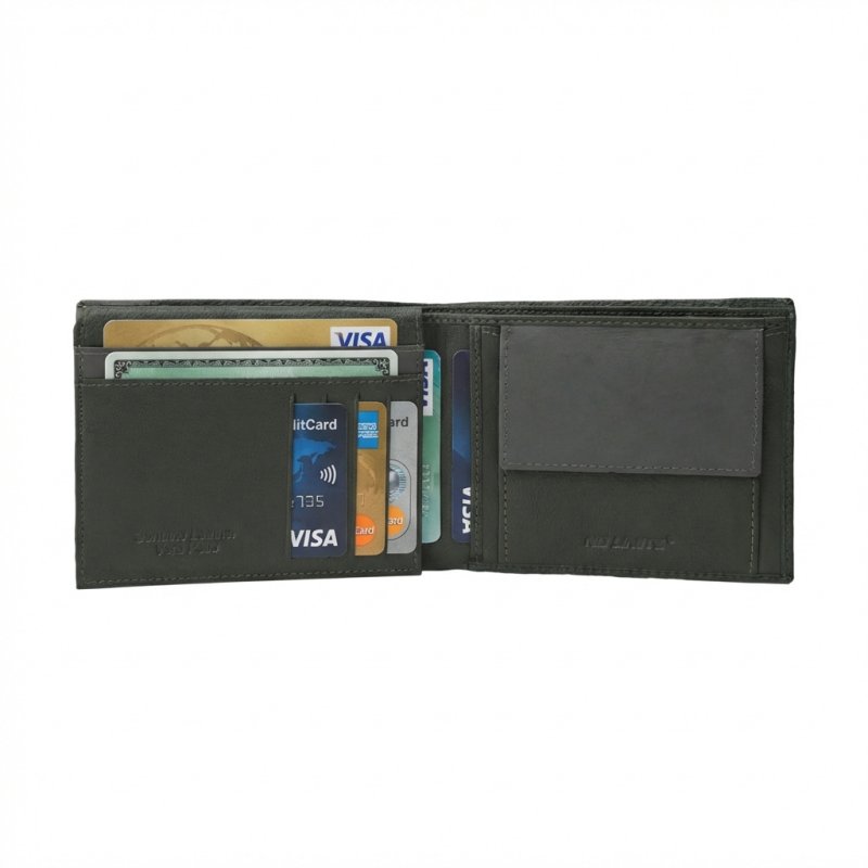 No Limits Portefeuille Homme En Cuir Véritable, Bifold Élégant, Design Fin Bicolore, avec Boîte — vue 14