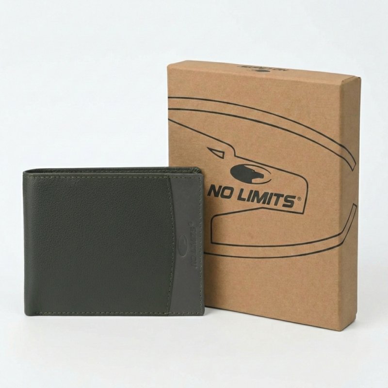No Limits Herren-Geldbörse aus Echtleder, Elegantes Bifold, Schlankes Zweifarbiges Design, mit Box — Ansicht 32