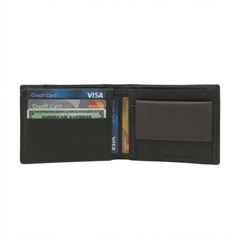 No Limits Herren-Geldbörse aus Echtleder, Elegantes Bifold, Schlankes Zweifarbiges Design, mit Box — Ansicht 21