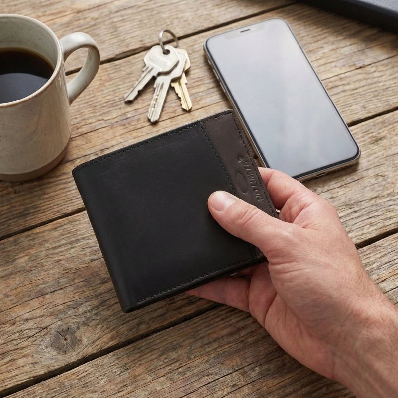 No Limits Herren-Geldbörse aus Echtleder, Elegantes Bifold, Schlankes Zweifarbiges Design, mit Box — Ansicht 23