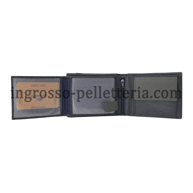 No Limits Men's Genuine Leather Wallet, Elegant, Slim Two-Tone Design, Double Window With Coin Pocket, With Box — view 20