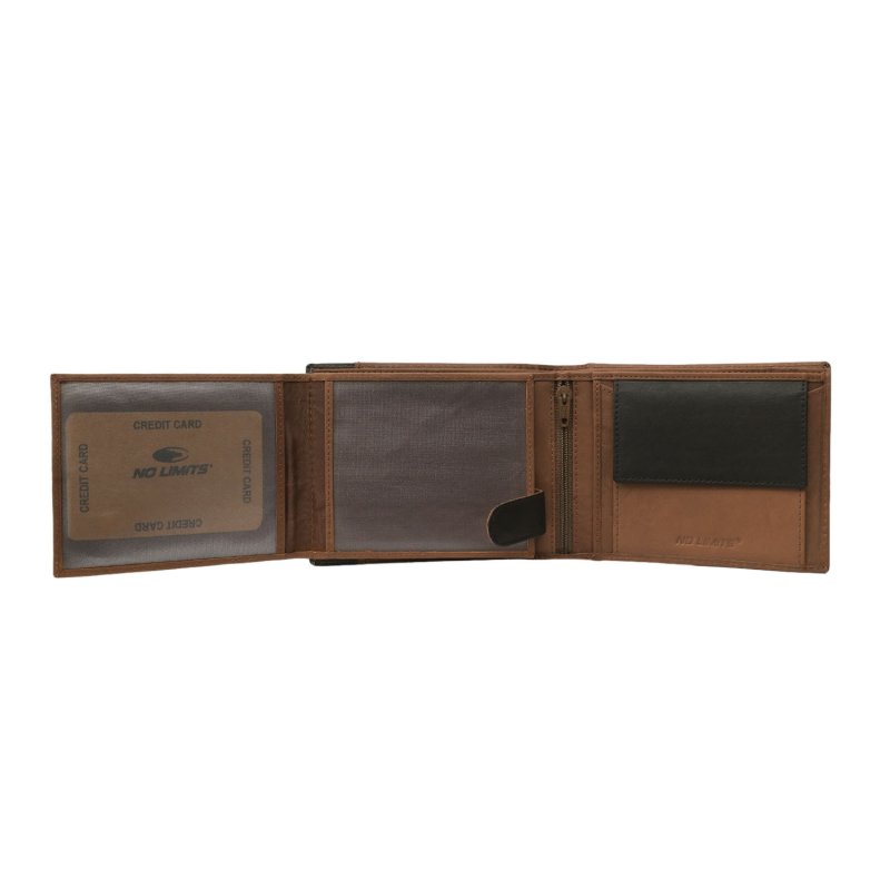 No Limits Cartera de Hombre En Piel Auténtica, Elegante, Diseño Fino Bicolor, DOBLE VENTANA Con Monedero, con Caja — vista 26