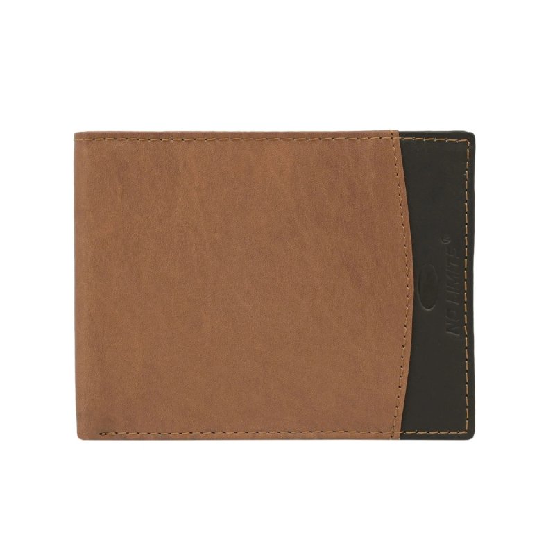No Limits Cartera de Hombre En Piel Auténtica, Bifold Elegante, Diseño Fino Bicolor, ULTRASLIM Con Monedero, con Caja