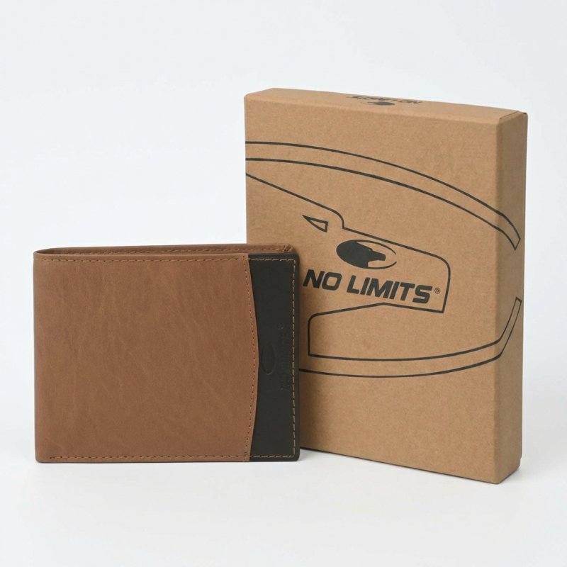 No Limits Herren-Geldbörse aus Echtleder, Elegantes Bifold, Schlankes Zweifarbiges Design, ULTRASLIM Mit Münzfach, … — Detail