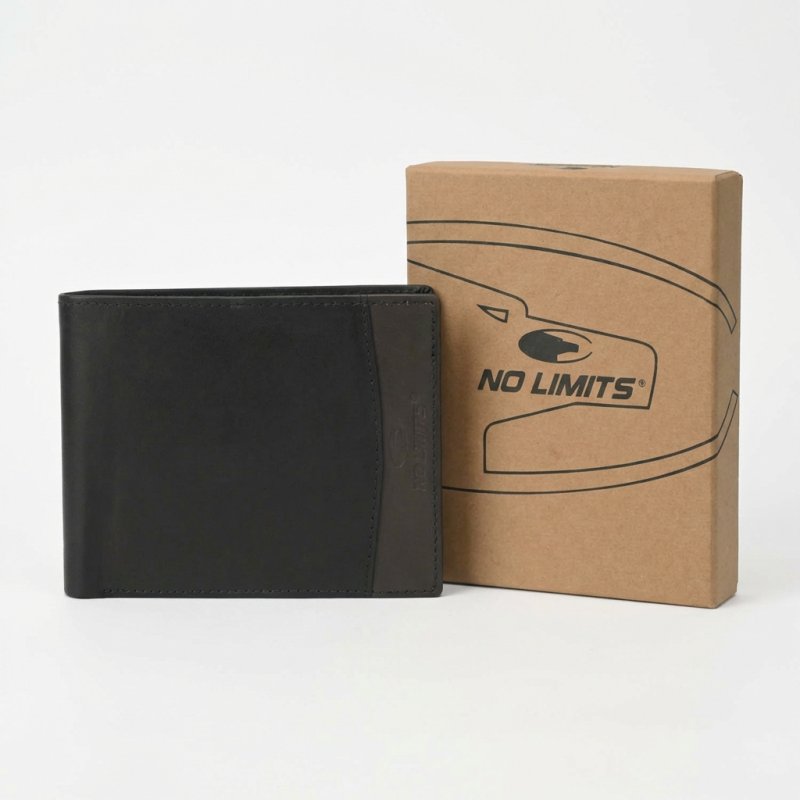 No Limits Herren-Geldbörse aus Echtleder, Elegantes Bifold, Schlankes Zweifarbiges Design, ULTRASLIM Mit Münzfa… — Ansicht 10