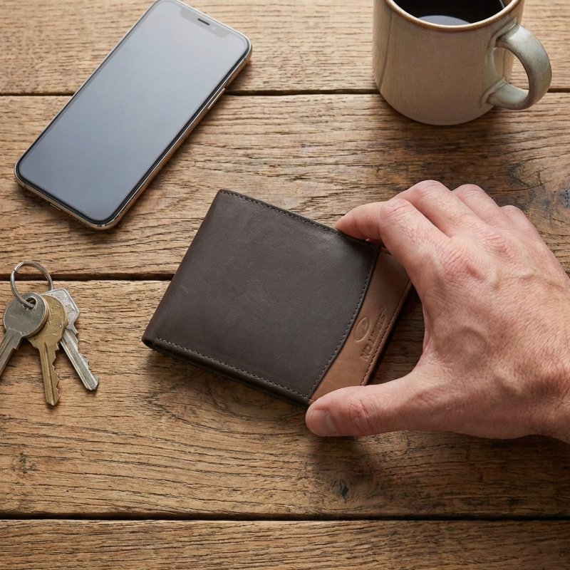 No Limits Herren-Geldbörse aus Echtleder, Elegantes Bifold, Schlankes Zweifarbiges Design, ULTRASLIM Mit Münzfa… — Ansicht 14