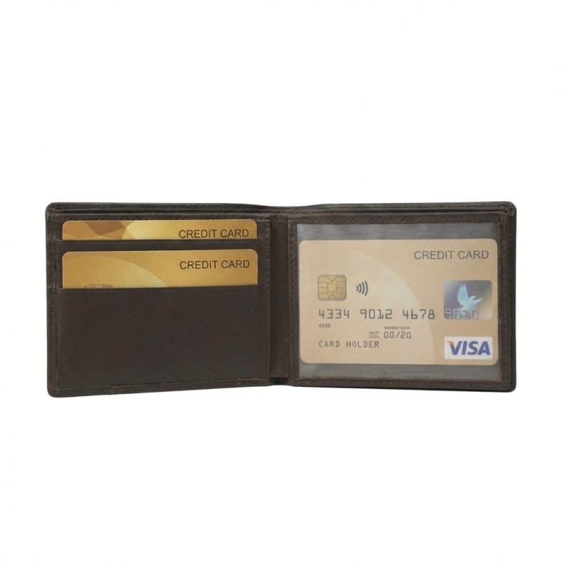 No Limits Men's Genuine Leather Wallet, Elegant Bifold, Slim Two-Tone Design, Ultraslim With Coin Pocket, With Box — view 12