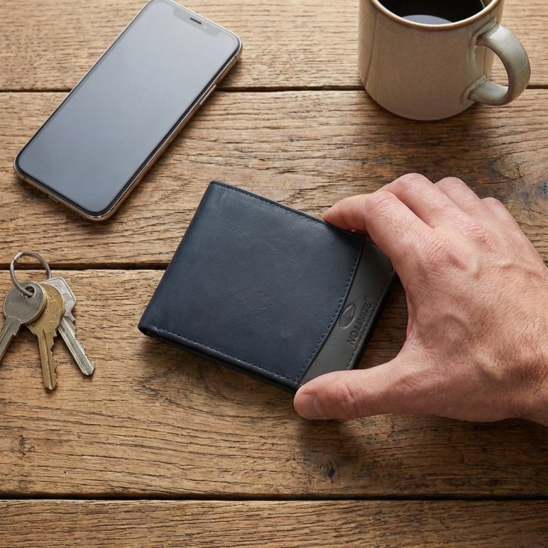No Limits Herren-Geldbörse aus Echtleder, Elegantes Bifold, Schlankes Zweifarbiges Design, ULTRASLIM Mit Münzfa… — Ansicht 24