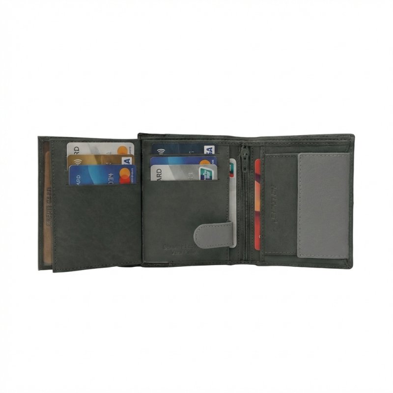 No Limits Men's Vertical Genuine Leather Wallet, Elegant Bifold, Slim Two-Tone Design, With Coin Pocket, With Box — view 15