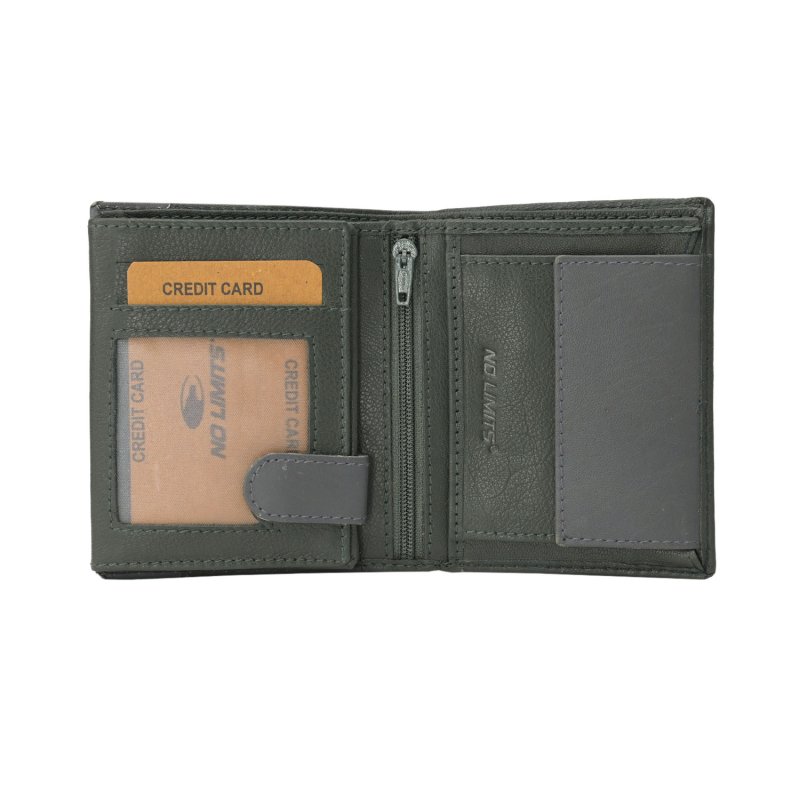 No Limits Cartera de Hombre Vertical En Piel Auténtica, Bifold Elegante, Diseño Fino Bicolor, Con Monedero, con C… — vista 14