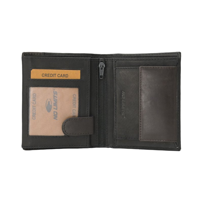 No Limits Men's Vertical Genuine Leather Wallet, Elegant Bifold, Slim Two-Tone Design, With Coin Pocket, With Box — view 20