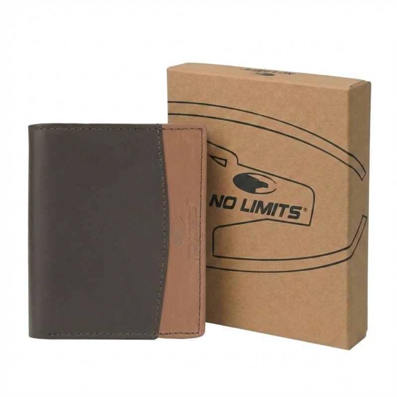 No Limits Cartera de Hombre Vertical En Piel Auténtica, Bifold Elegante, Diseño Fino Bicolor, Con Monedero, con C… — vista 30