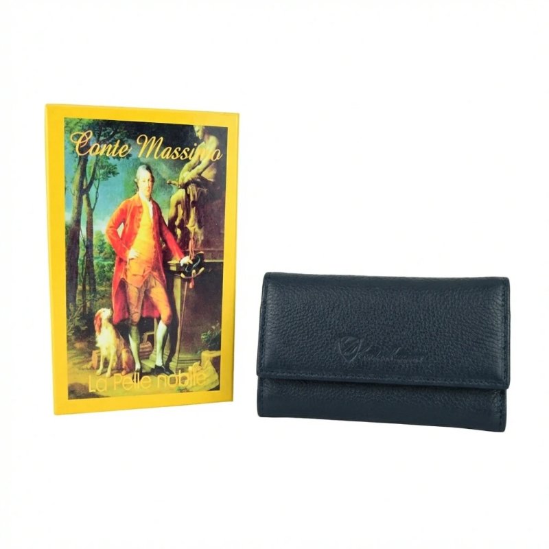 CONTE MASSIMO Étui à Clés Homme Femme en Cuir Véritable, Avec Boîte Cadeau — vue 64